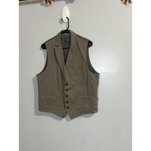 Eleventy Mens XL Taupe Brown Stretch Trim Vest